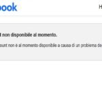 Messaggio Account Facebook non disponibile